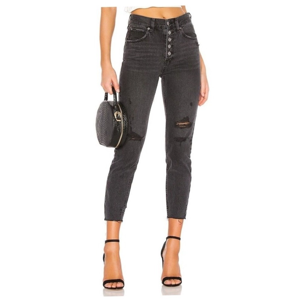 NWT Free People Blossom Rigid High Rise Skinny Jeans 25 Day or Night Wash - Picture 4 of 9
